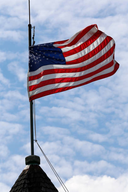 istock American flag waving in the wind 1216395916