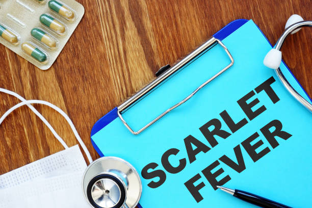 istock Conceptual photo showing printed text Scarlet fever 1216398626