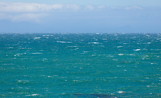 Big waves and rough seas on a very windy day in False Bay, Cape Town