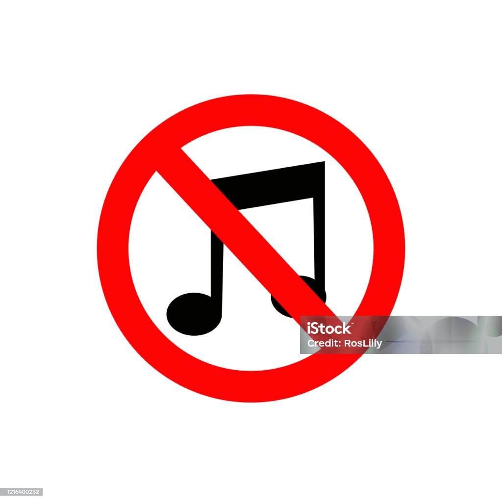No Instrument Sign 04no Music Sign Vector Illustration Isolate On White Background Label ...