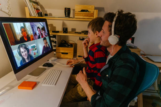 istock Having a video call with friends 1216400788