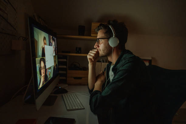istock Having a video conference call with colleagues 1216402484