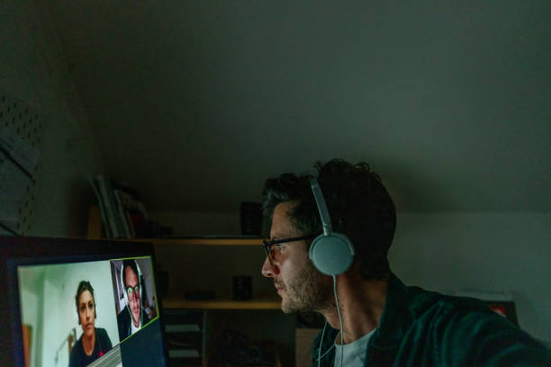 istock Having a video conference call with colleagues 1216402504