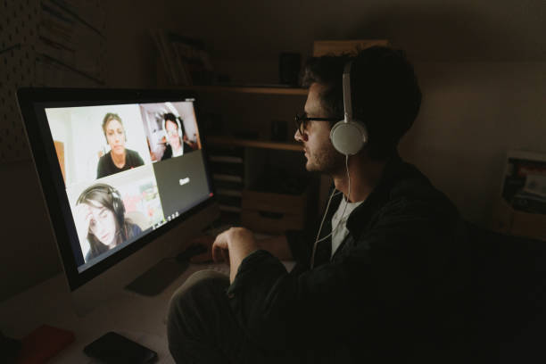 istock Having a video conference call with colleagues 1216403153