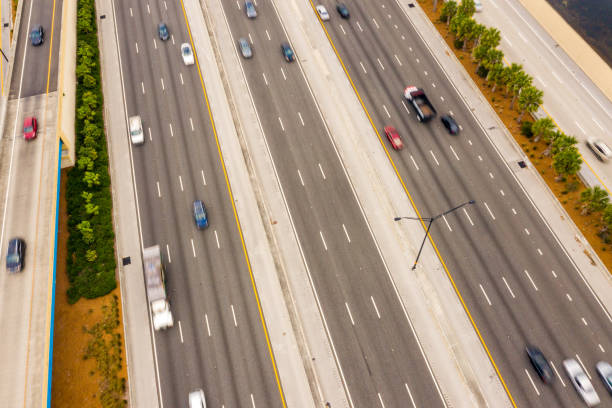 istock Traffic on highway, Miami, Florida, USA 1216404400