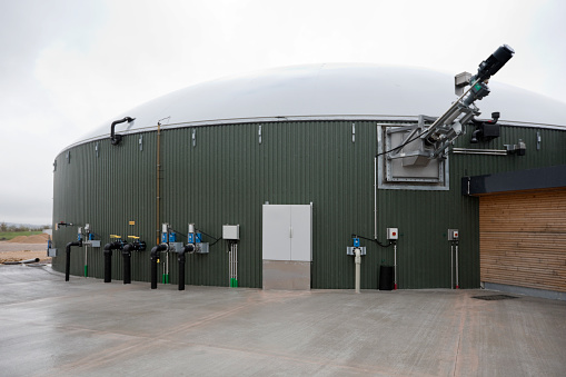 Anaerobic digester for the production of biogas for electricity generation, France