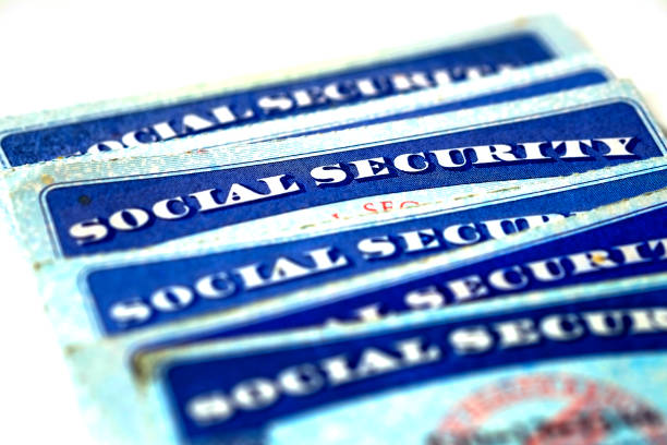 istock Social Security Cards for identification and retirment USA 1216409118