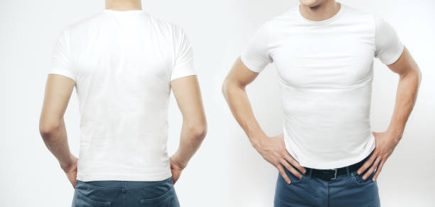 istock Two man in blank T-shirt 1216410604