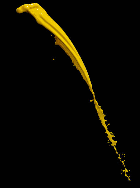 istock splendid yellow paint splash isolated on black background 1216410688