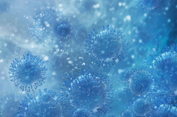 현미경 -3d 렌더링에서 중국어 코로나 바이러스 covid-19. 중동 호흡기 증후군 코로나 바이러스 -mers 바이러스. 인간 유기체의 감염의 확산 및 전염병 -전염병, 검역. - micro organism 뉴스 사진 이미지