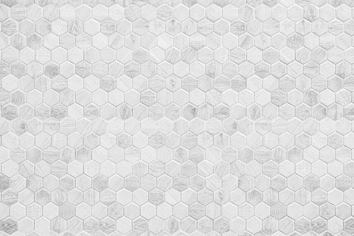 Honeycomb patterned wood panels in hexagonal shape, wood, background, abstract white clean pattern background