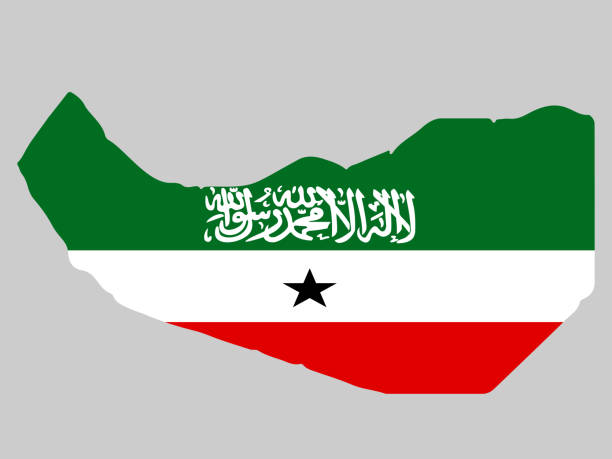 republika somaliland mapa flaga vector - somali republic stock illustrations