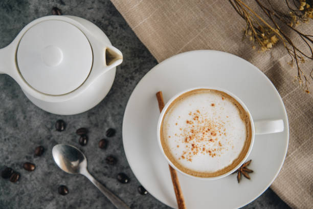 istock coffee and tea pot and coffee bean 1216419542