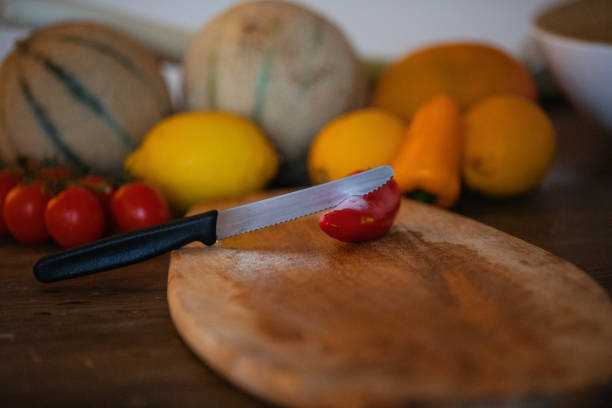 there is a photo that's about preparation of vegetarian salad.
