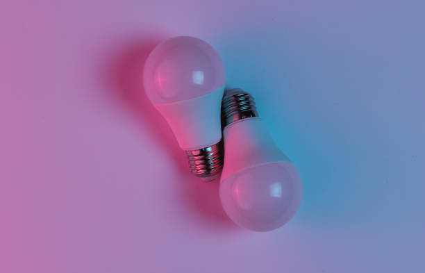 istock LED light bulbs. Neon pink blue night light 1216422358