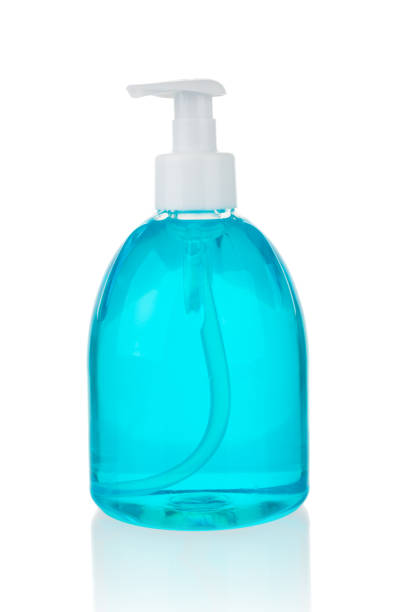 istock Liquid soap in plastic bottle close up isolated on white background 1216423876