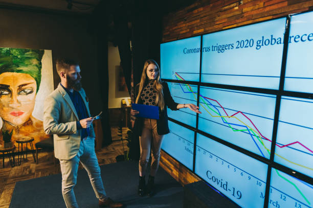 istock Presentation about COVID-19 and global recession 1216424888