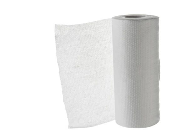 istock Roll of paper towel isolated on white background 1216425056