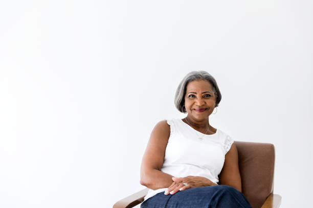 istock Relaxed senior woman at home 1216426243