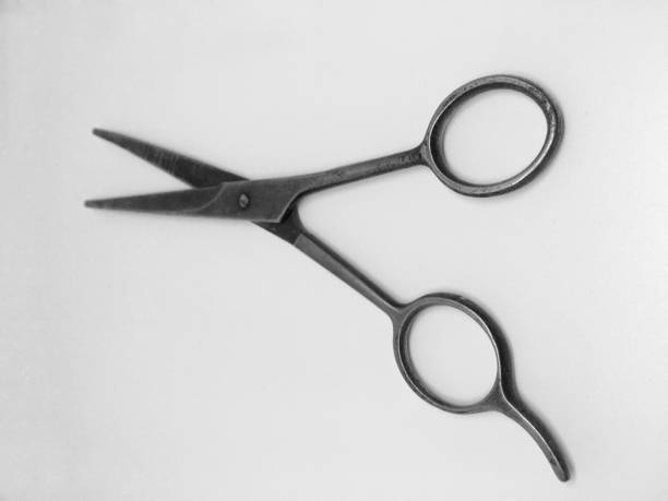 istock crazy hairdressing scissors fit for beard isolated on white background 1216432669