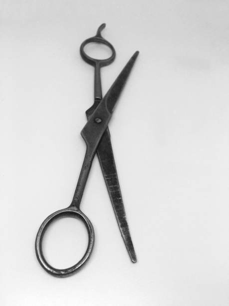 istock crazy hairdressing scissors fit for beard isolated on white background 1216432709