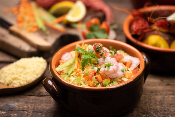 istock Fish couscous with prawns from Mazara del vallo 1216435529