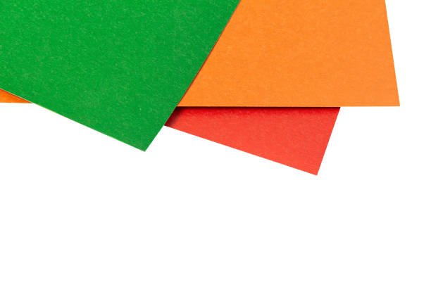 sheets of colored paper on a white background