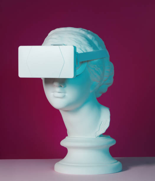istock Greek Goddess wearing VR headset 1216440752