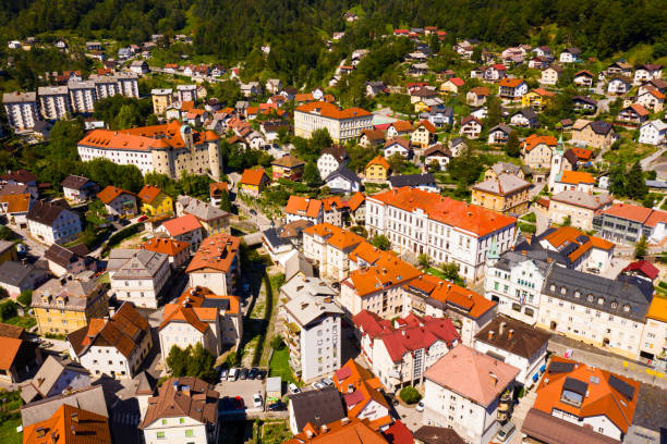istock Aerial view of Idrija 1216440977