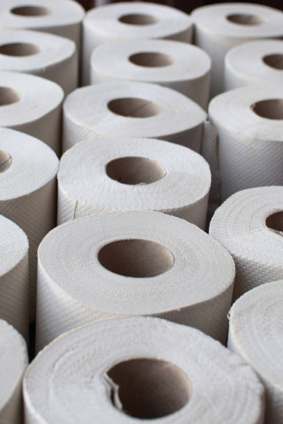 istock Rolls of toilet paper. Close-up 1216444331