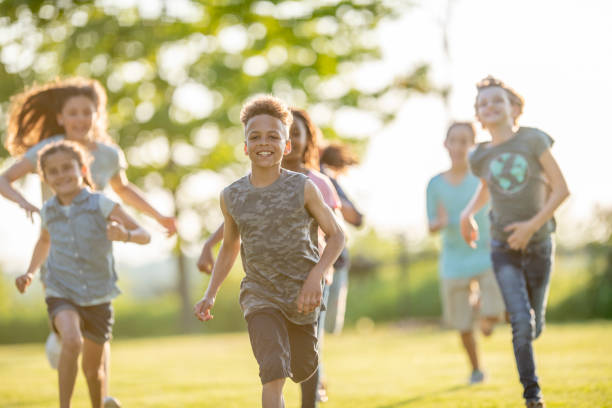 istock Multi-Ethnic Youth Running Outside stock photo 1216447496