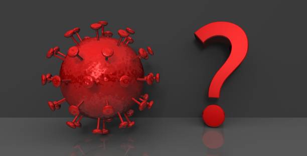 istock Covid-19 Coronavirus red question mark 3d rendering 1216448851
