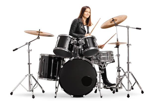 istock Young female drummer playing drums 1216453896