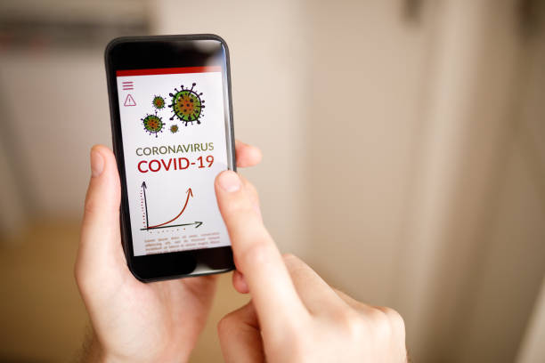 istock Information about coronavirus covid-19 on phone 1216454084