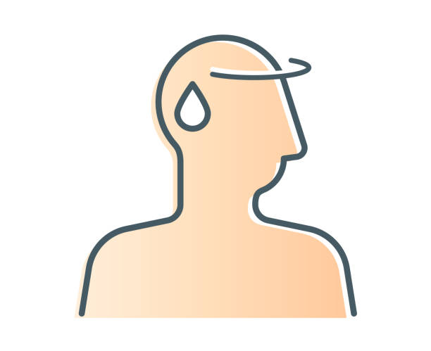 Tiredness And Uneasiness Symptoms Icon Stock Illustration