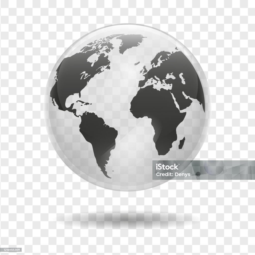 Realistic Earth Globe Icon Isolated On Transparent Background North And  South America Europe Asia And Africa Vector World Map Stock Illustration -  Download Image Now - iStock