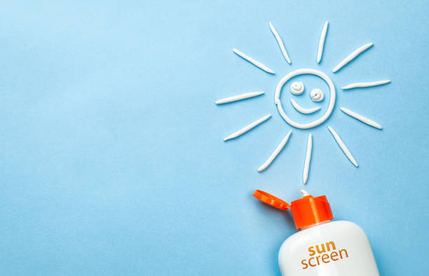 istock Sunscreen. Cream in the form of sun 1216459432