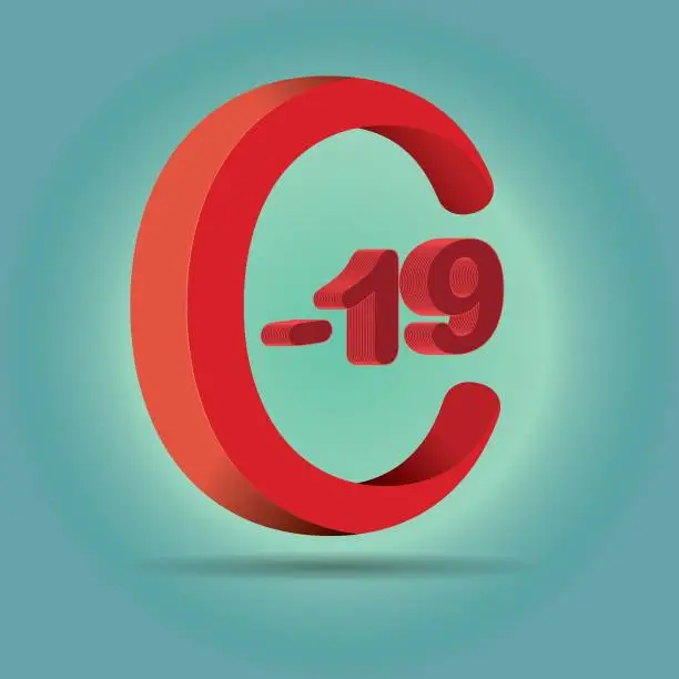 Vector illustration of Coronavirus with Icon of C letter and number 19.