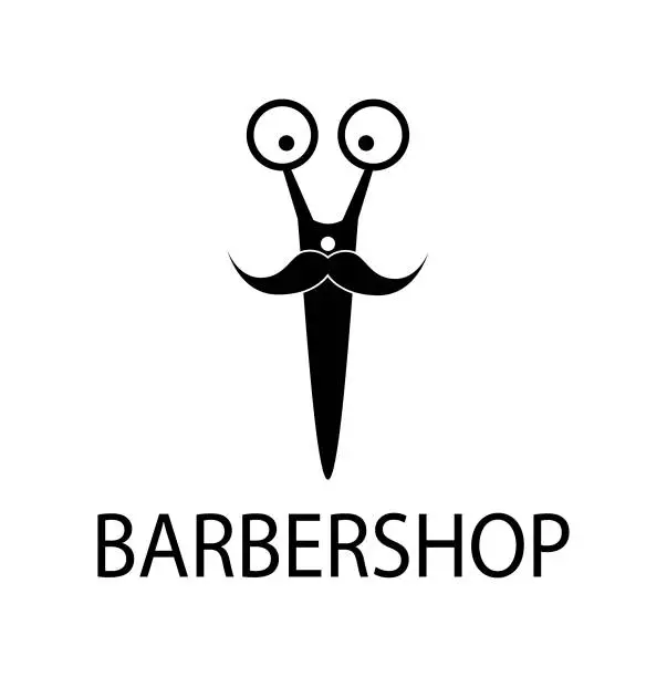 Vector illustration of Barber shop, scissors and mustache design for your business.