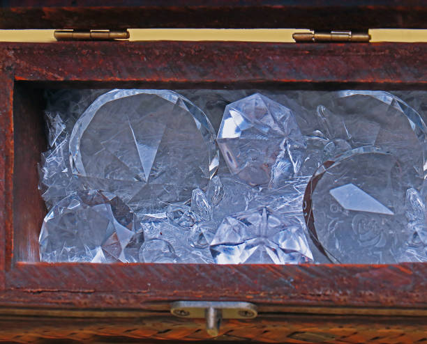 istock Hidden diamonds in wooden chest 1216460665