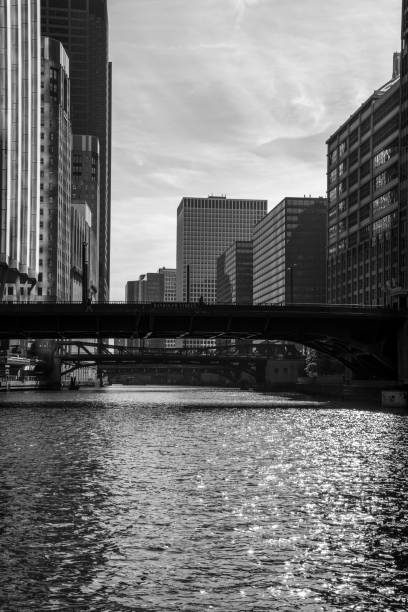 istock Bridges along the river in Chicago 1216463977