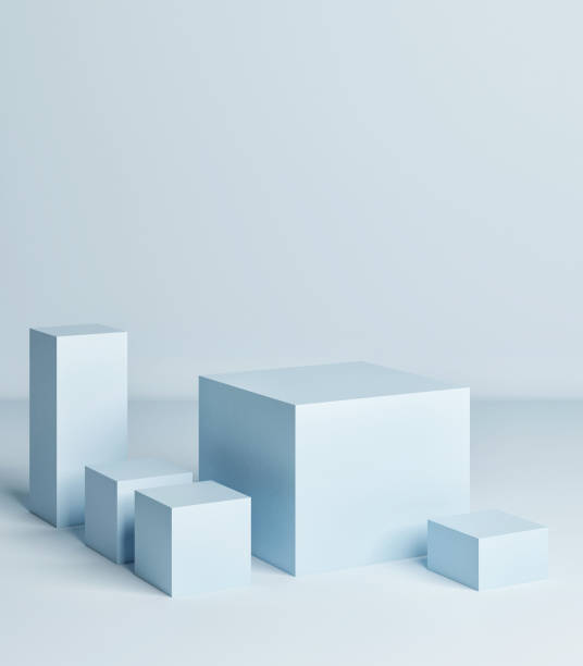 istock Mock up podium for product design, blue background color 1216465251