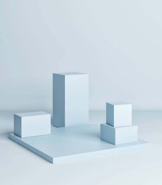 istock Mock up podium for product design, blue background color 1216465264