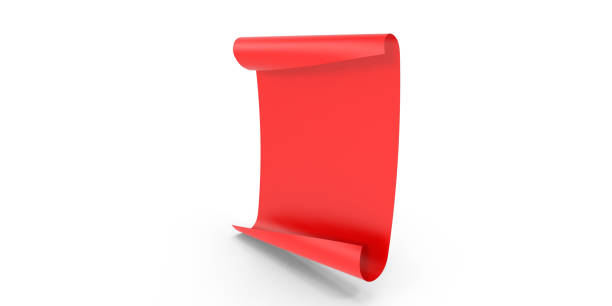 Realistic three dimensional ribbon banner against white background. High quality image ready for all crop needs. 3D Rendering.