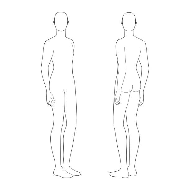 istock Fashion template of standing men 1216469456