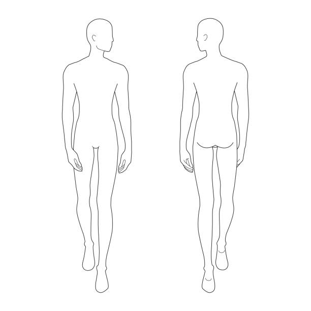 istock Fashion template of walking men 1216469537