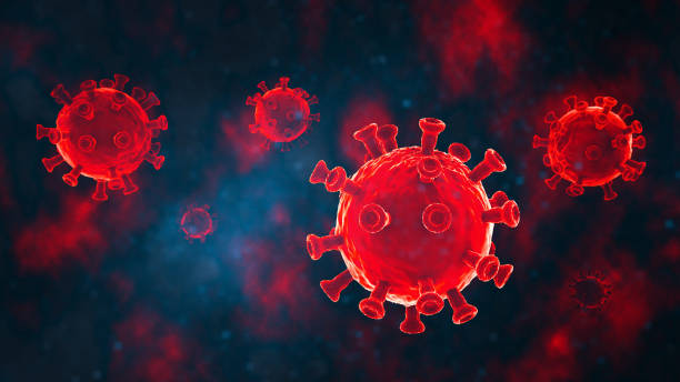 coronavirus simulation stock photo