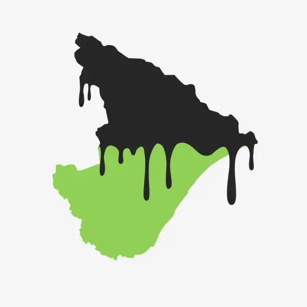 Vector illustration of Oil pollution in Sergipe