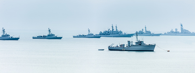 War ships on the ocean