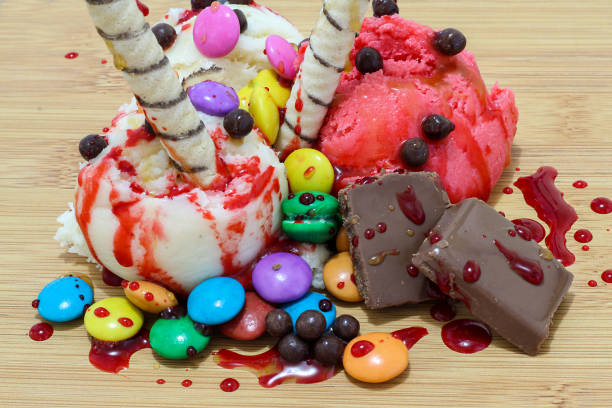 istock Delicious strawberry and vanilla ice cream made up 1216475186